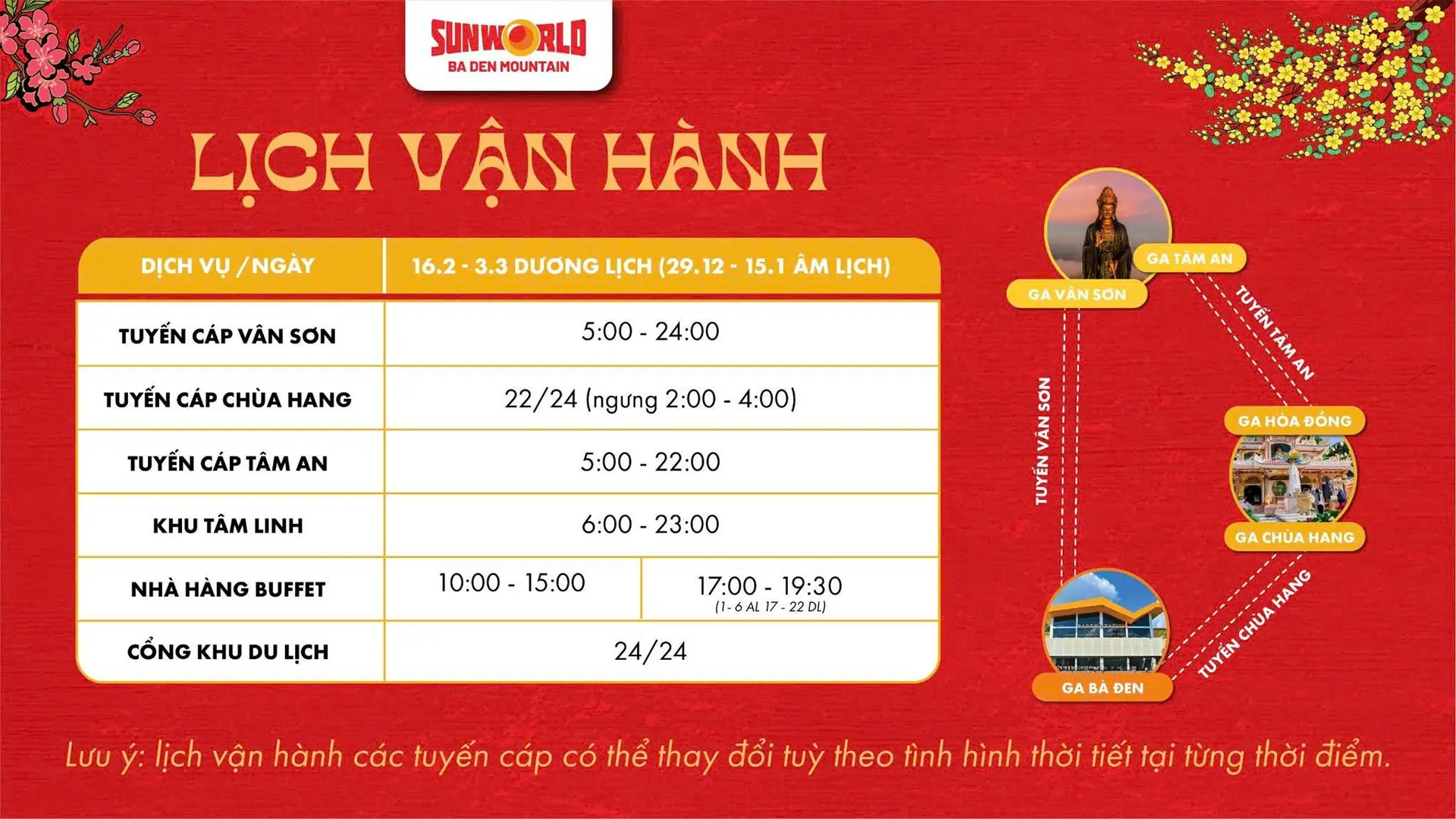 Lich van hanh Núi Bà Đen